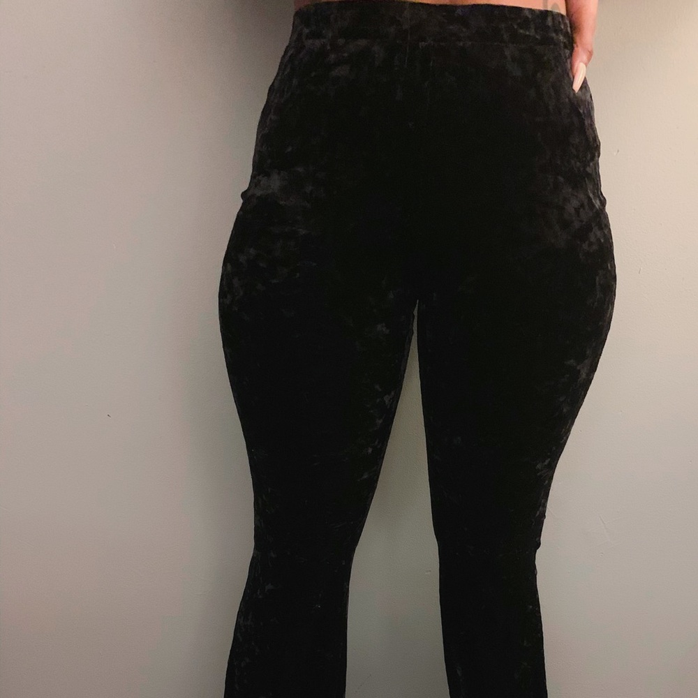 Flare velvet stretch pants